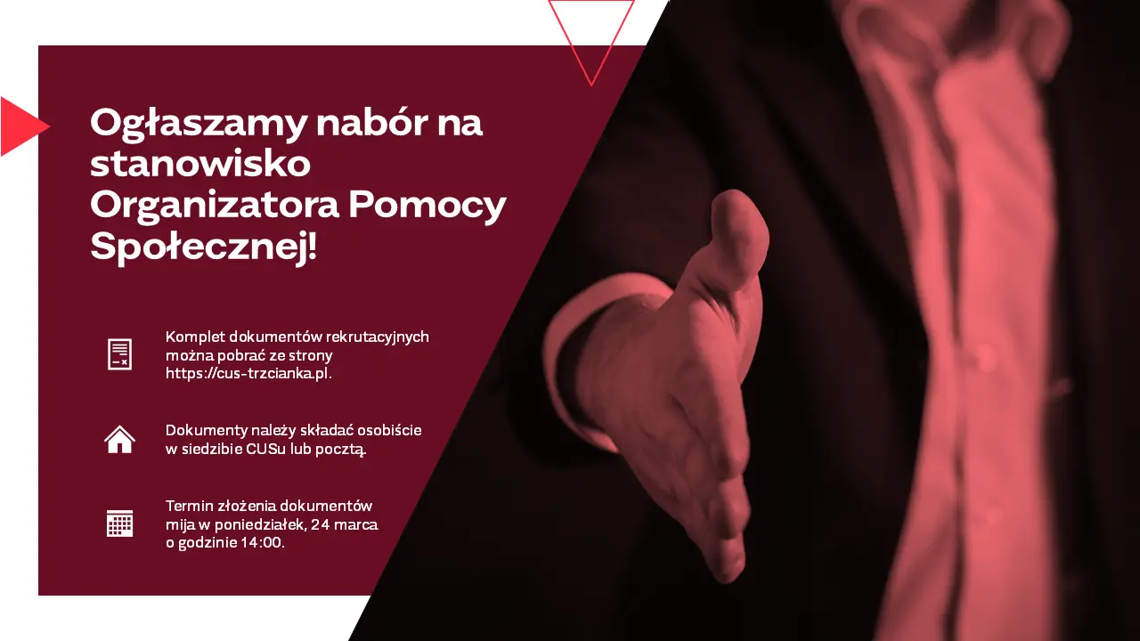 Ogłoszenie o naborze na stanowisko Organizatora Pomocy Społecznej