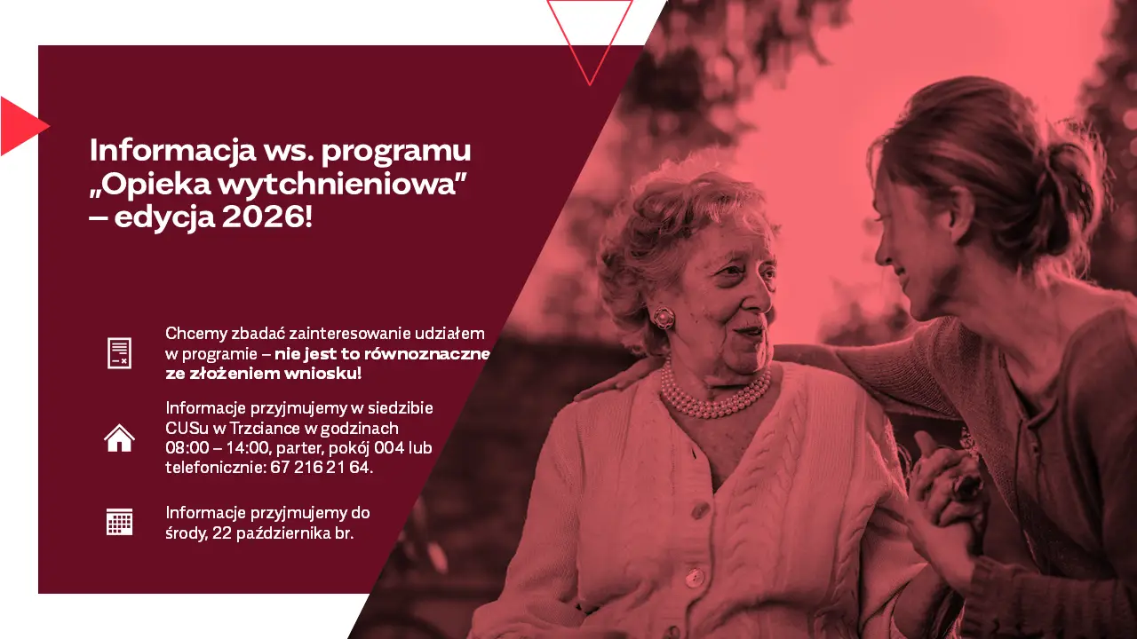 Informacja ws. programu „Opieka wytchnieniowa” – edycja 2026