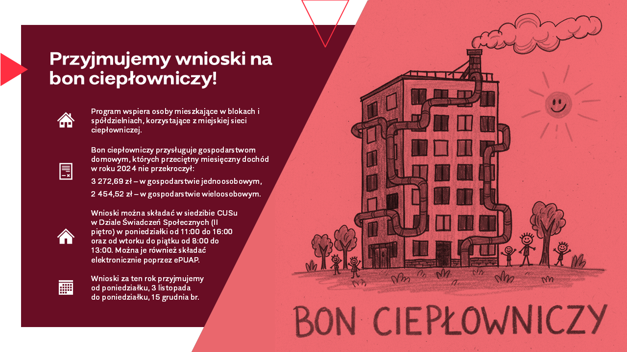 Przyjmujemy wnioski na bon ciepłowniczy!